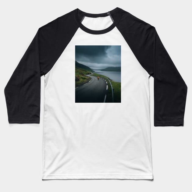 Faroe Islands Road Baseball T-Shirt by withluke